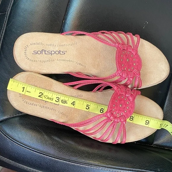 Softspots Women's Pink Strappy Slide (7) Sandals - Picture 8 of 9